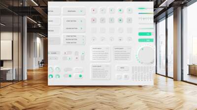 Very high detailed white user interface pack for websites and mobile apps, vector illustration Wall mural