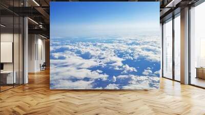 flying by plane over the ceiling of clouds Wall mural