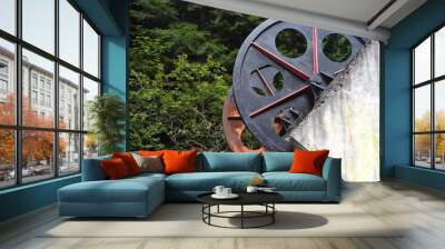 two pulley wheels Wall mural