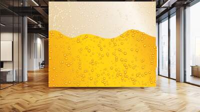 Seamless wide horizon beer background for Oktoberfest. Golden color. Vector illustration EPS 10. Wall mural