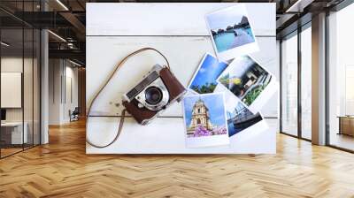 Camera and photo cards Wall mural