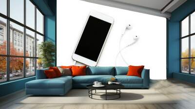 Mobile phone with headphone Wall mural