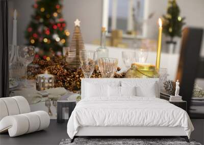 Table setting for christmas dinner Wall mural