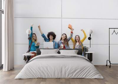 Teenagers friends friendship students concept Wall mural