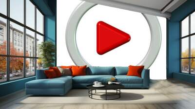 play button red Wall mural