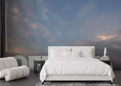 word on blue sky Wall mural