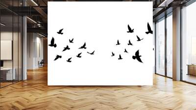 Flying birds silhouettes on isolated background. Vector illustration. isolated bird flying. tattoo and wallpaper background design. Wall mural