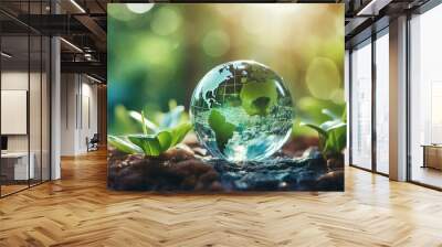 Goals of promote clean energy sustainable development on renewable energy. Wall mural