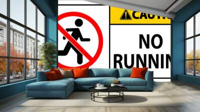 Prohibition Sign, No Running Symbol Wall mural