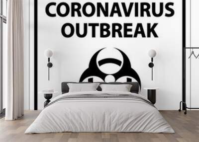 Security Notice Coronavirus Outbreak Sign Isolate On White Background,Vector Illustration Wall mural