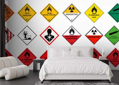 Warning transport hazard pictograms,Hazardous chemical danger Symbol Sign Isolate on White Background,Vector Illustration Wall mural