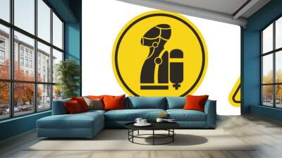 Wear SCBA (Self Contained Breathing Apparatus) Symbol Isolate On White Background,Vector Illustration EPS.10 Wall mural