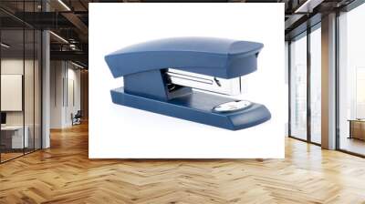 Blue stapler isolated on white background Wall mural