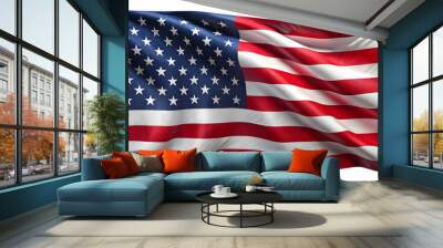 American flag on white background Wall mural