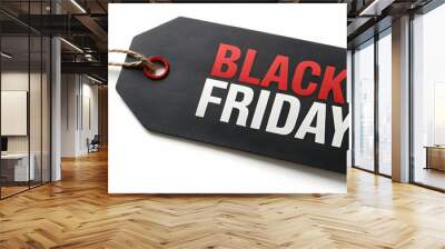 black Friday tag on white background Wall mural