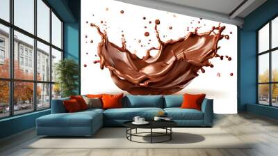 chocolate splash isolated on white Wall mural