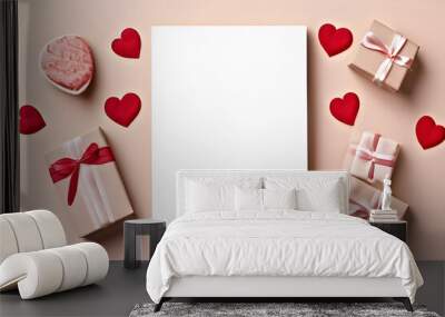 valentine card with heart Wall mural