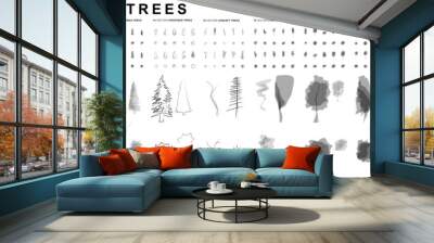 100 Trees - Vector Wall mural