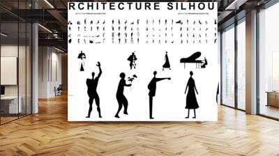 200 Architecture silhouettes - Vector Wall mural