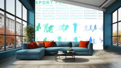 500 Sport players - Vector Wall mural