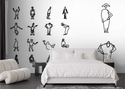 Architecture silhouette set Wall mural