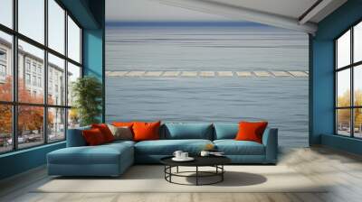 pier island horizon minimal water dock sea Wall mural