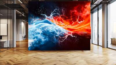 water and fire explosion / wave / connect power energy / flow Wall mural