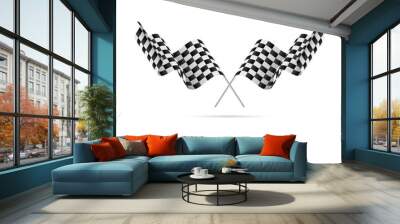 Checkered racing flags. Vector illustration. Wall mural