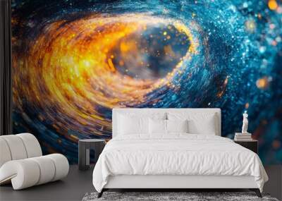 Abstract Blue and Orange Spiral Background Wall mural