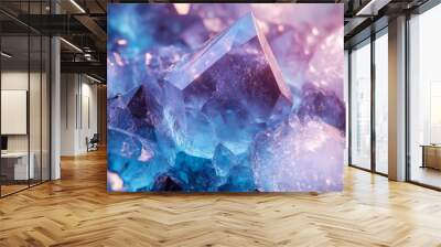 Blue Crystal Macro Photography Wall mural