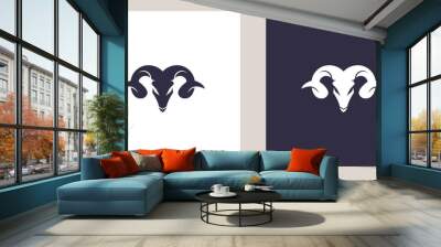 goat logo design vector Wall mural