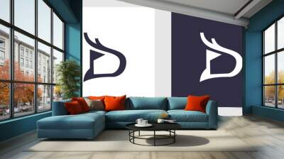 letter d with deer logo design Wall mural