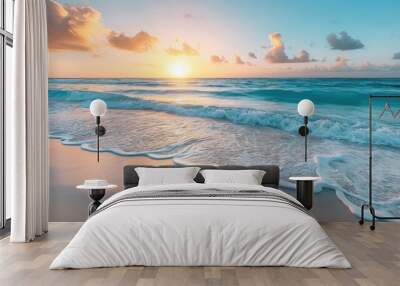 Sunrise over beach Wall mural