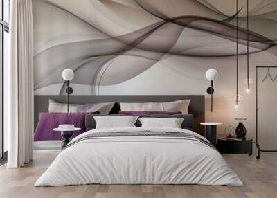 Coastal City Wind Diagram: Polished Lines on Lavender Setting for Urban Planning Wall mural