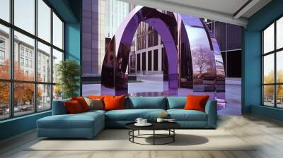 Crescent Silhouette in a Steel Pop-Up Hub: Modern and Sophisticated Wall mural