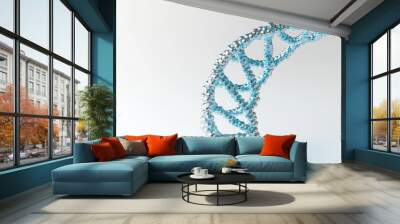 Genetic Wonders: A DNA Helix with Radiant Blue Genetic Code Wall mural