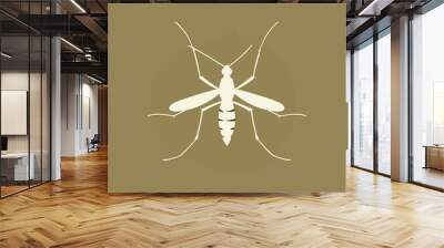 Intriguing Mosquito Icon on an Olive Background: Nature's Detail Wall mural