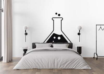 Erlenmeyer flask and test tube icon in trendy flat style design Wall mural