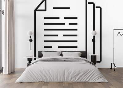 Linear style copy documents icon Wall mural