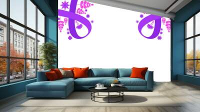 cancer purple ribbon design element Wall mural