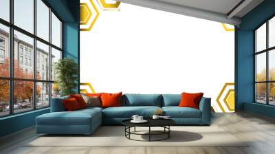 golden hexagon frame design Wall mural