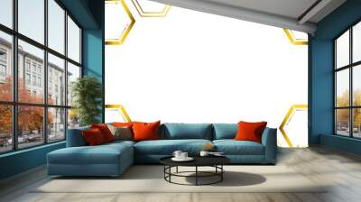 golden hexagon frame design Wall mural