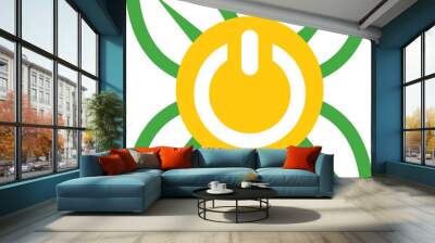 power with leaf green energy icon Wall mural