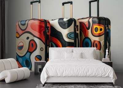 A set of luggage with a unique, eye-catching abstract design Wall mural