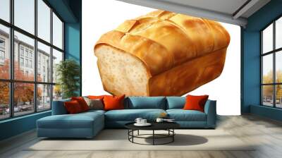 Golden, freshly-baked loaf of bread with a crisp crust and soft interior. Perfect for bakery, cooking, and food-related themes. Wall mural