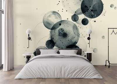 scatter of minimal abstract circles Wall mural