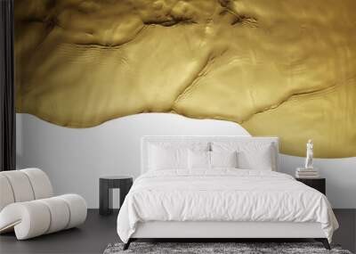 texture of splashing gold water on white background Wall mural