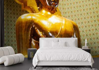 Golden Buddha statue in Thailand. Wall mural