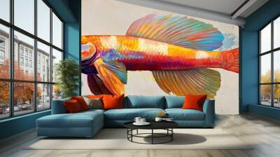 A colorful depiction of a firefish goby Wall mural