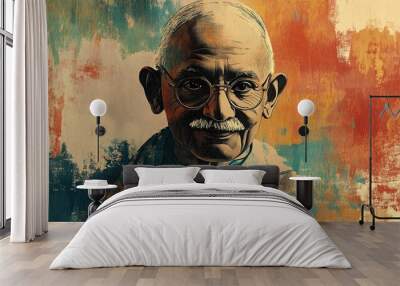 A poster design for Gandhi Jayanti celebrationsA poster design for Gandhi Jayanti celebrations Wall mural